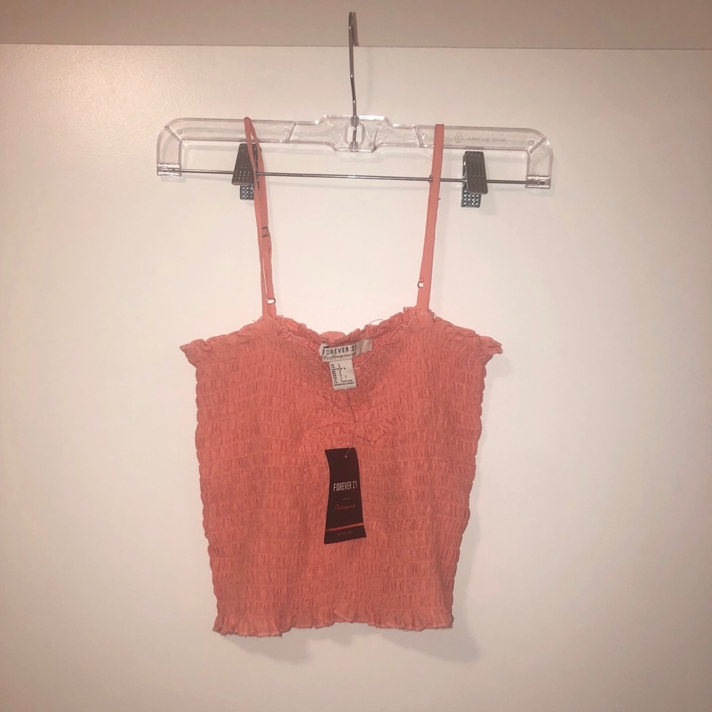 NWT Rouched Coral Crop Top